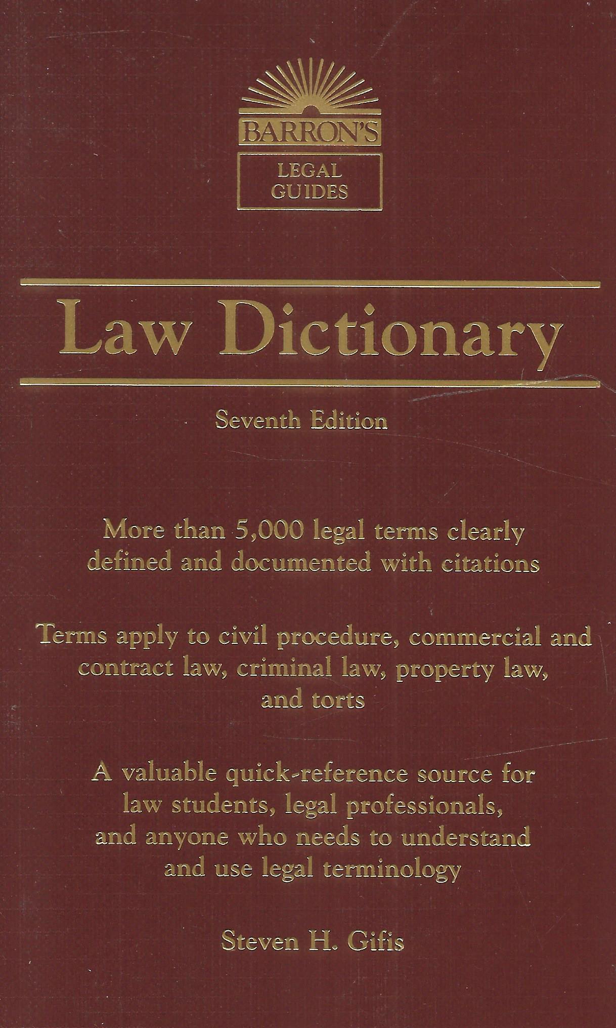 Barrons Law Dictionary – BigBookShop