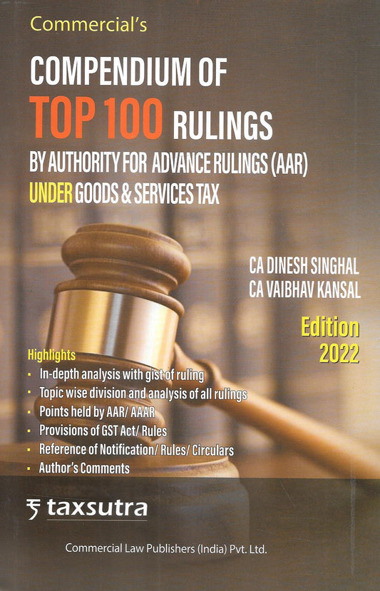 Compendium Of Top 100 Rulings By Authority For Advance Rulings (AAR) Under Goods & Services Tax