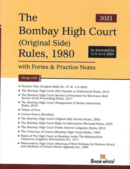The Bombay High Court (Original Side) Rules 1980 with Forms and Practice Notes