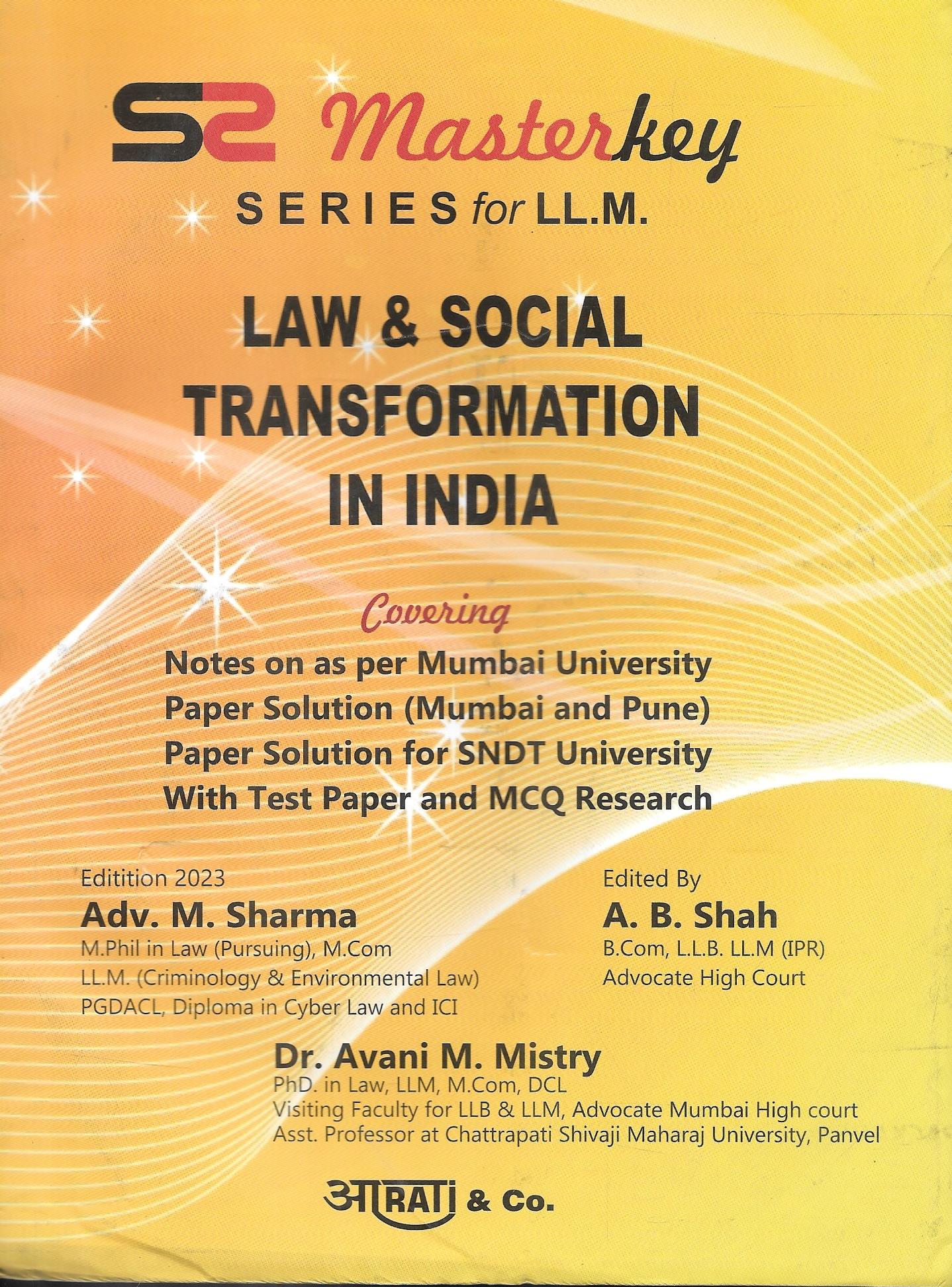 Law and Social Transformation in India - Master Key series for LLM