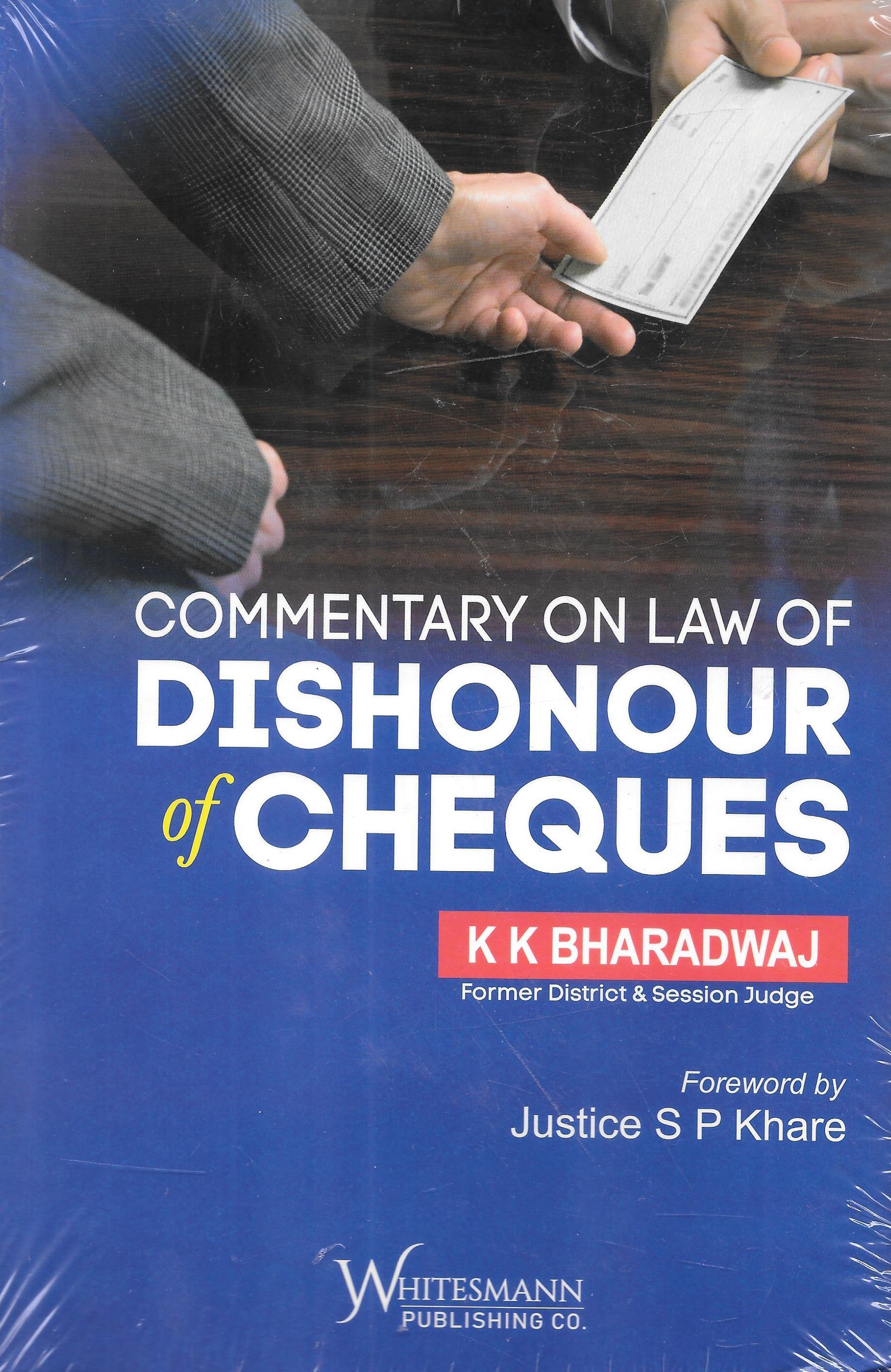 Commentary on Law of Dishonour of Cheques - M&J Services