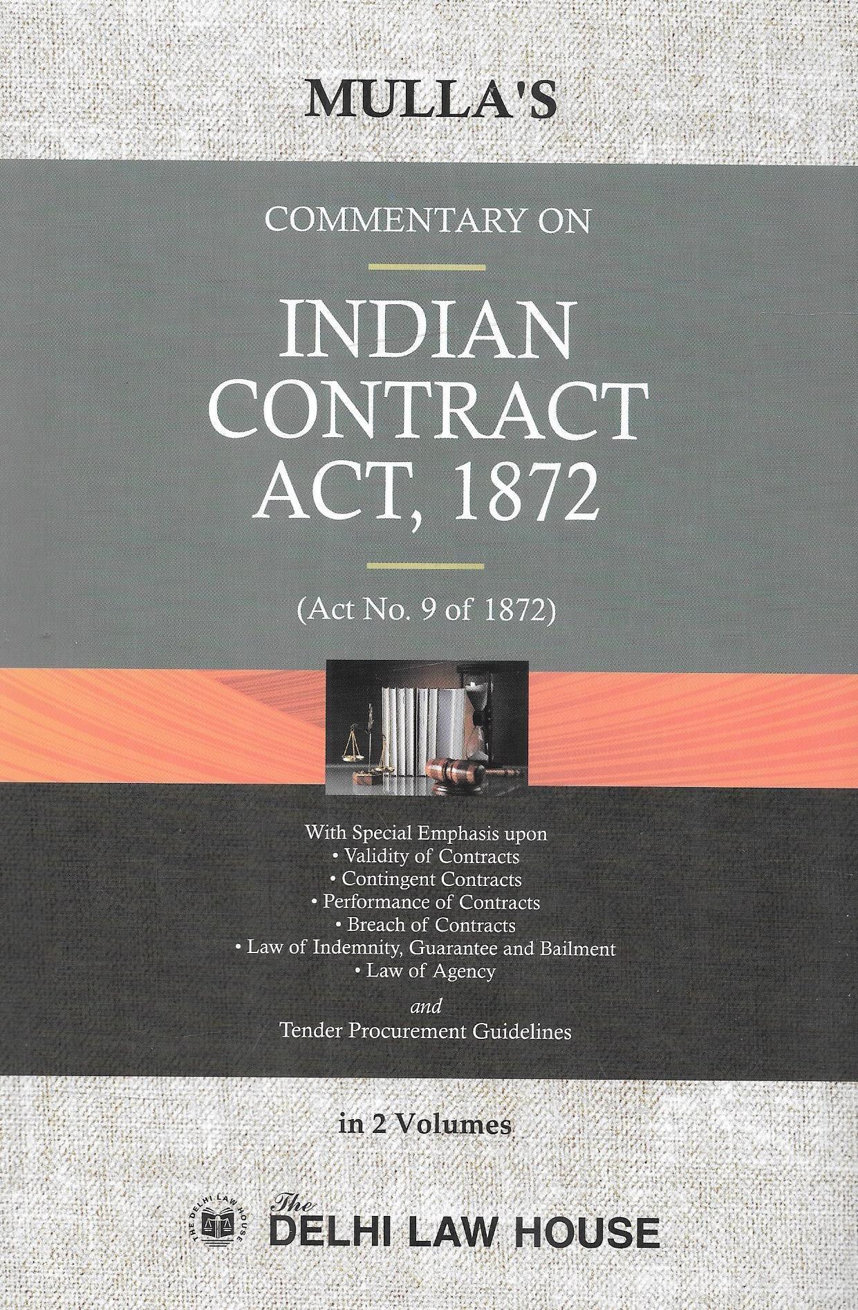 Commentary on The Indian Contract Act, 1872 in 2 vols