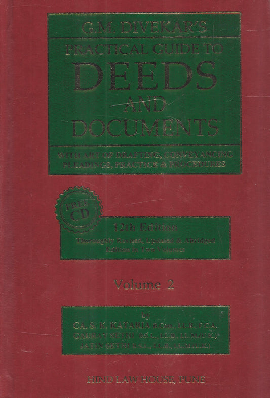 G.M. Divekar's Practical Guide to Deeds & Documents in 2 vols with Free CD-ROM containing Daft formats
