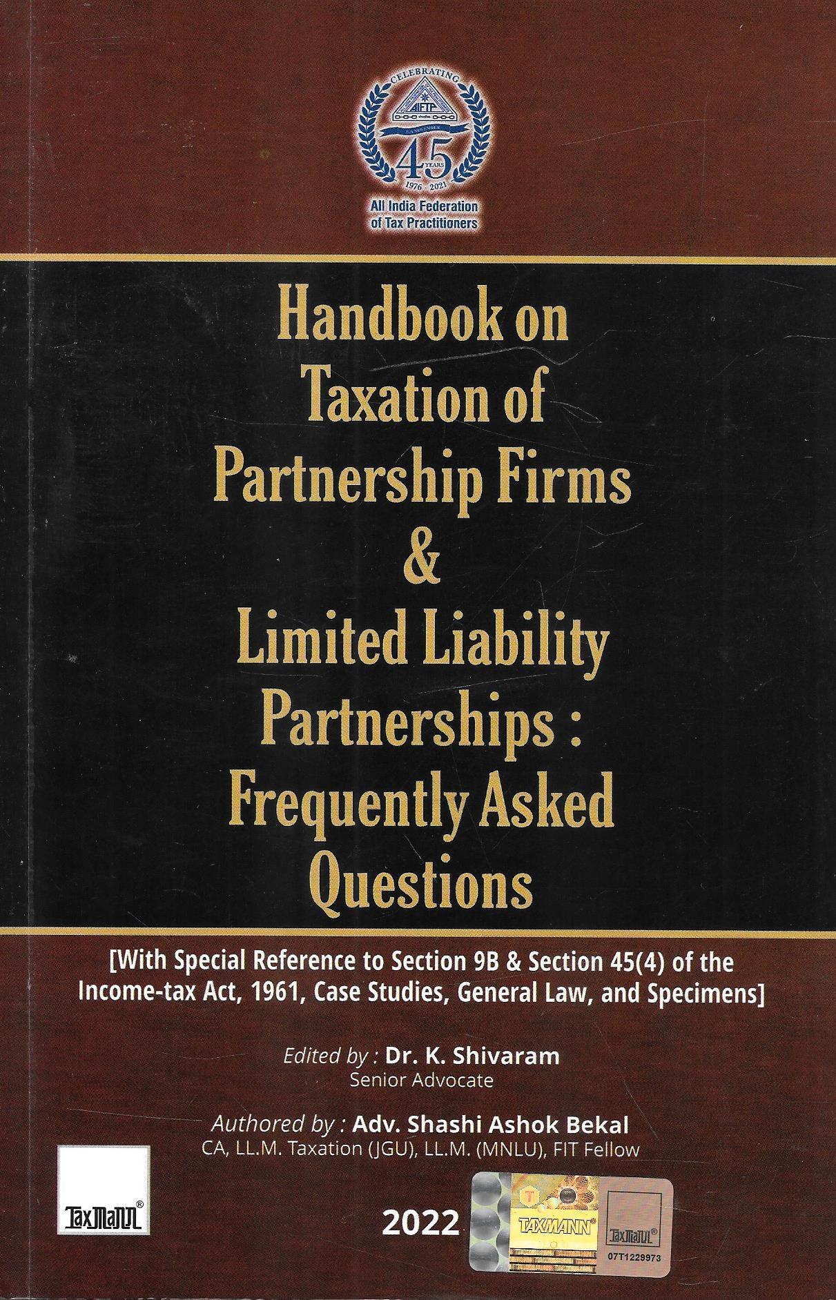 Handbook on Taxation of Partnership Firms & Limited Liability Partnerships: Frequently Asked Questions