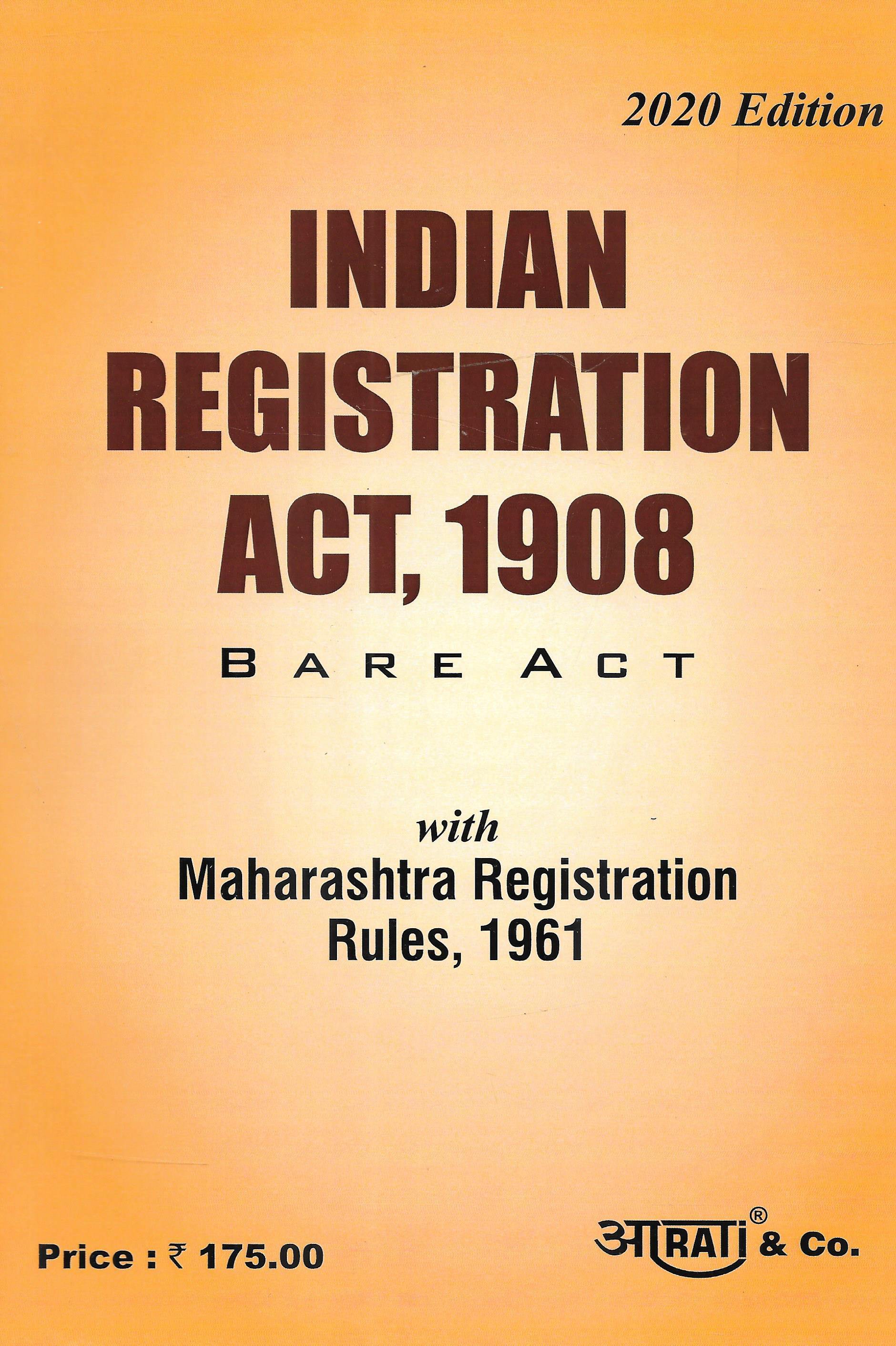 Indian Registration Act, 1908 with Maharashtra Rules - M&J Services