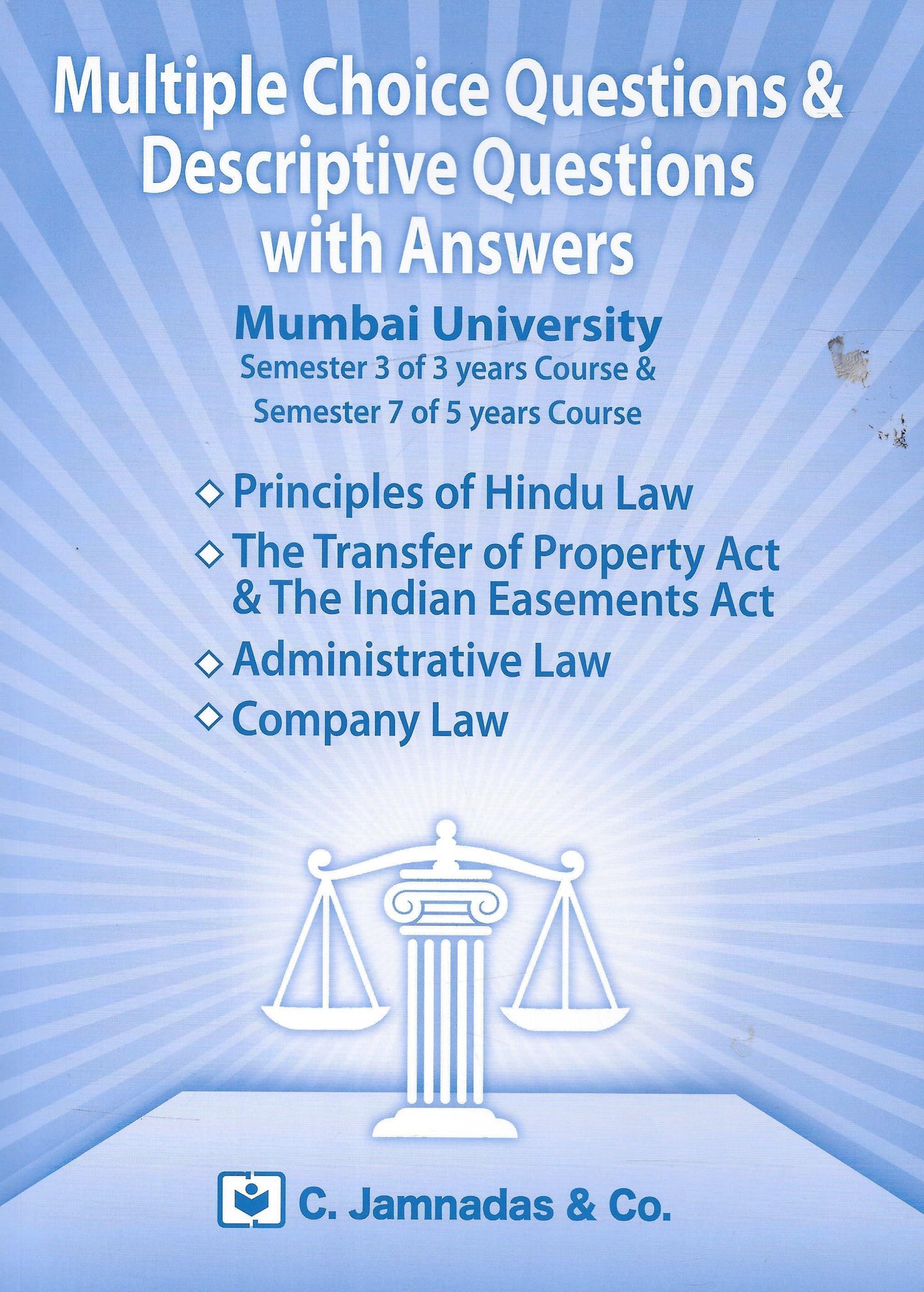 MCQs and Descriptive Questions with Answers for Mumbai University LLB exams semester 3 of 3 years and Semester 7 of 5 years course