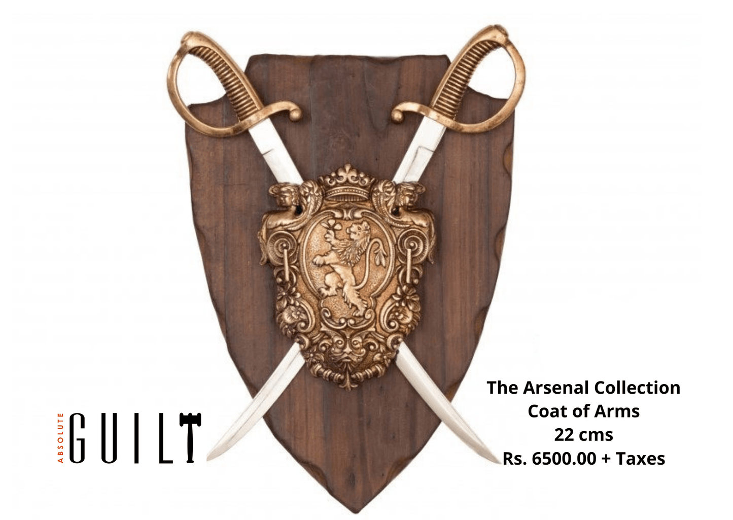 The Arsenal Collection - Panoply with Coat of Arms and 2 Sabres - M&J Services