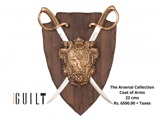 The Arsenal Collection - Panoply with Coat of Arms and 2 Sabres - M&J Services