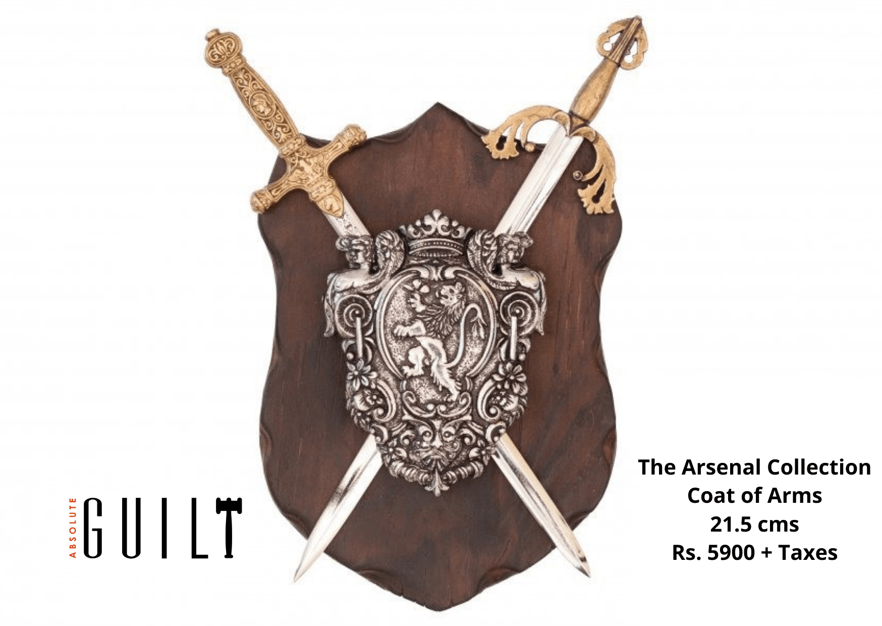 The Arsenal Collection - Panoply with coat of arms and 2 swords - M&J Services